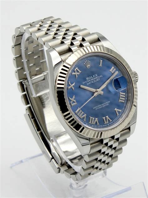 rolex datejust blue roman jubilee|rolex datejust 41mm blue dial.